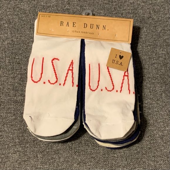 Rae Dunn Accessories - Rae Dunn ‘I ❤️ USA’ Sock Set - 10 Pairs!